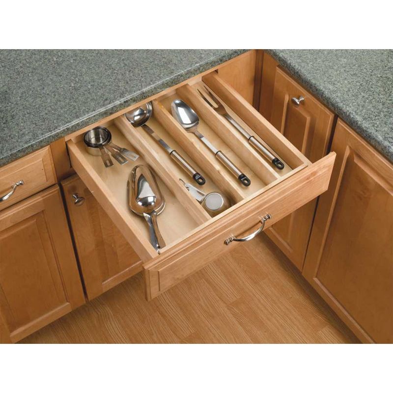 Rev-A-Shelf 4WUT-3SH Trimmable Wooden Kitchen Drawer Divider Utility Holder Cutlery Tray Organizer Insert with 7 Slots, 2 of 7