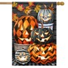 Patterned Jack-O-Lanterns Halloween House Flag Checkered 28" x 40" Briarwood Lane - 2 of 4