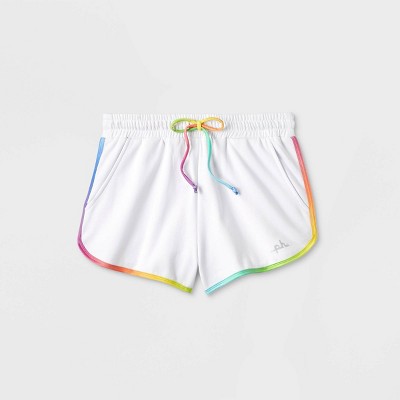 Pride Adult PH by The PHLUID Project Rainbow Pull-On Shorts - White