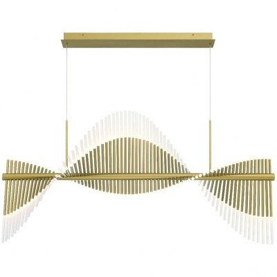 Voltik Gold Double Helix LED Chandelier with Frosted Acrylic Shades