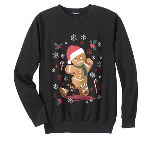 KingSize Men's Big & Tall Festive Fleece Sweatshirt - Holiday Themed, Relaxed Fit, Cotton Blend