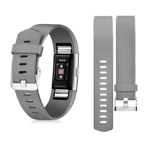 For Fitbit Charge 2 Band Wristband With Metal Buckle Clasp, Gray