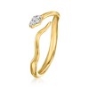 RS Pure by Ross-Simons Lab-Grown Diamond Snake Bypass Ring in 18kt Gold Vermeil - 3 of 4
