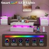 AMERLIFE LED Coffee Table, Modern 2-Tier Center Table, Open Storage Space, 40in - 4 of 4
