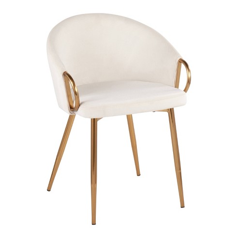 White chair with rose best sale gold legs