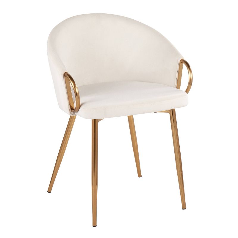 Set of 2 Claire Dining Chairs Gold/Cream - LumiSource, 1 of 10