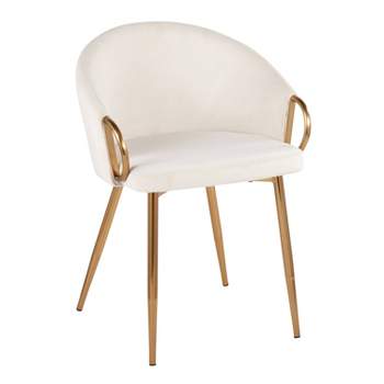 Set of 2 Claire Dining Chairs Gold/Cream - LumiSource