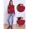 INSPIRE CHIC Women's Long Sleeve Pleated Round Neck Basic Tops - 2 of 4