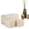 NicBex Modern Mid-Century 5 Piece Ottoman Bench with Storage & Flip Tray Top,Upholstered Storage Bench for Living Room,Bedroom,Entryway - 4 of 4