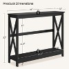 Yaheetech 2-Tier X-Design Console Table Sofa Side End Table for Living Room - 3 of 4