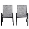 KTMBDW Outdoor Patio Chairs Set of 2, Patio Chairs with Metal Frame, Armrests, Portable Dining Chairs for Camping, Lawn, Garden and Porch - 3 of 4