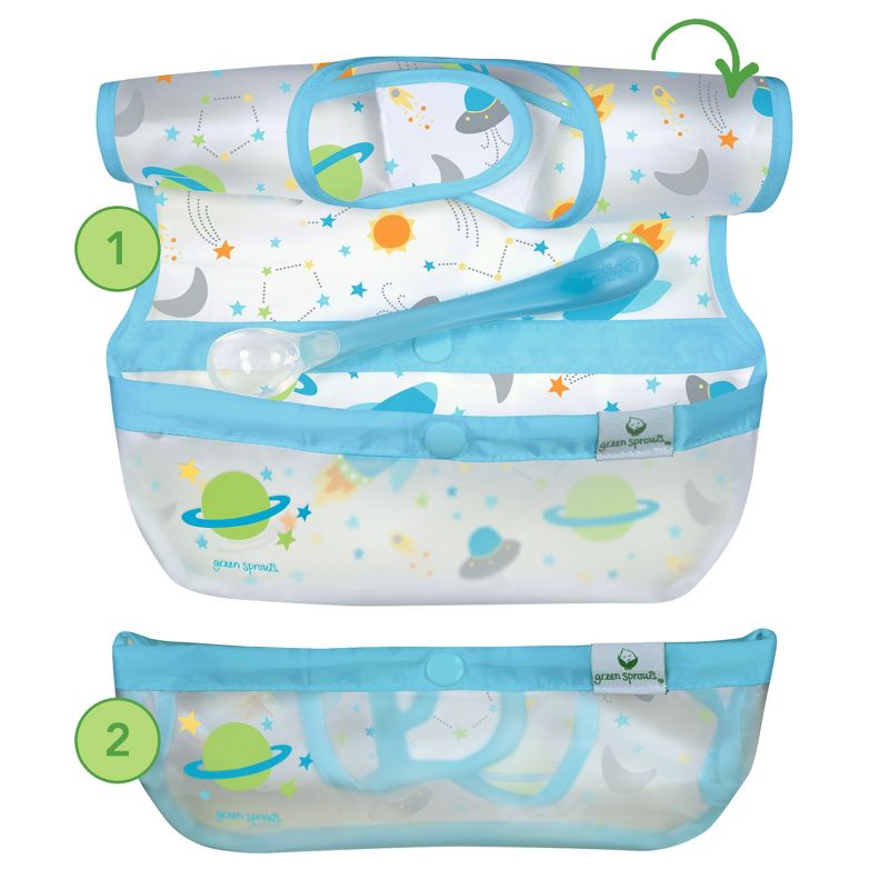 green sprouts Snap & Go Wipe-off Bibs 3pk, 2 of 3