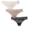 VENUS Womens Pearl By VENUS® Allover Lace Thong 3 Pack - 4 of 4