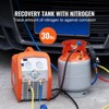 VEVOR Refrigerant Recovery Tank,30 LBS Capacity, 400 psi Portable Cylinder Tank with Y-Valve,High-sealing Recovery Can for R22/R134A/R410A,Orange&Gray - 3 of 4