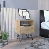 NicBex 22 inch High Nightstand with Drawers,Modern Side Table with Four Steel Legs,Bedside Table for Bedroom,Living Room - 2 of 4