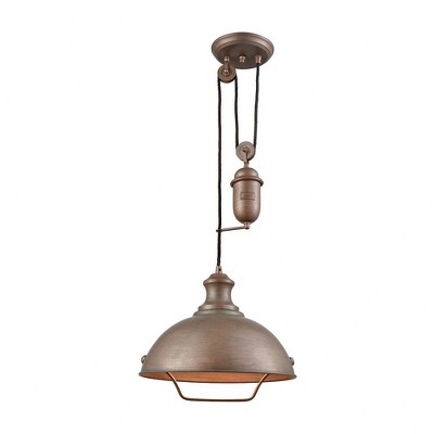 Elk Home Farmhouse 1 - Light Pendant in  Tarnished Brass