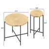 FONTOI End Table 2 Piece Coffee Table Technical Wood Finish Cylindrical Rustic Accent Furniture for Living Room, Oak Natural Wood, 31.4"*31.4"*18.9" - 4 of 4