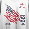 Team Gear Vintage Tattered Flag USA 1994 Women's White Crew Neck Short Sleeve Crop Top -XXL - 2 of 3