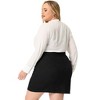 Agnes Orinda Women's Plus Size Faux Suede Side Buttons Bodycon Skirt - 4 of 4