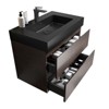 FAMYYT 30 in. Single Sink Floating Walnut Bath Vanity with Black Ceramic Top, U Shape Drawer, Assembled - 4 of 4