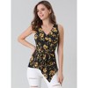 Allegra K Women's Sleeveless V Neck Tie Waist Asymmetric Hem Wrap Peplump Tops - 3 of 4