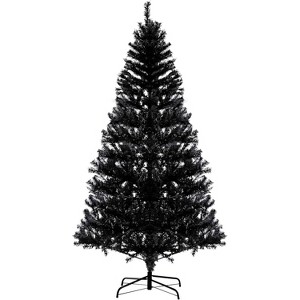 6.5 Ft Pre-lit Pencil Christmas Tree, Foldable Stand, 250 Warm White LED Lights & 818 Branches, Decoration for Living Room, Hallway, Office - 1 of 4