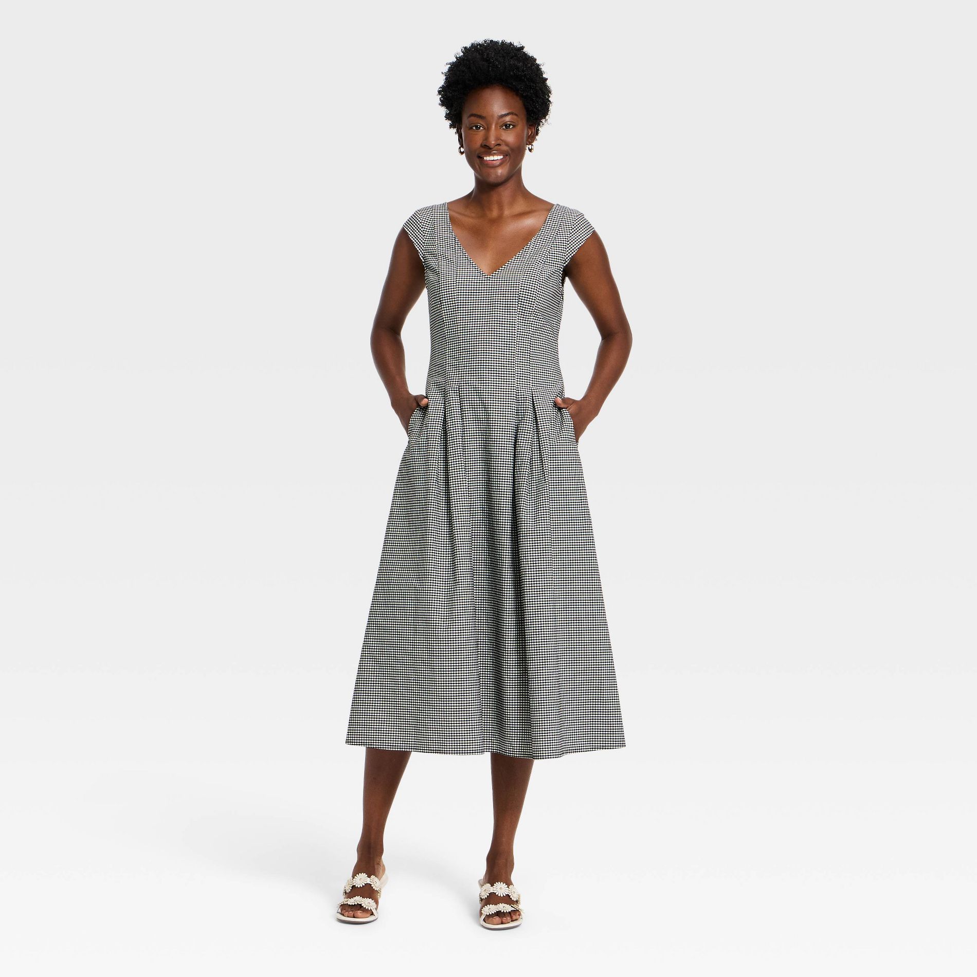 Women's Short Sleeve Corset Midi Dress - A New Day™