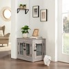 unipaws Wire Bar Dog Crate End Table – Double Doors, Wooden Furniture Style - 4 of 4