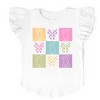 Simply Sage Market Checkered Bunny Outline Coquette Flutter Sleeve Tee - 2 of 4