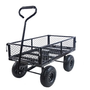 Wagon Garden Cart with 180-degree Steering Range Handle - 1 of 4