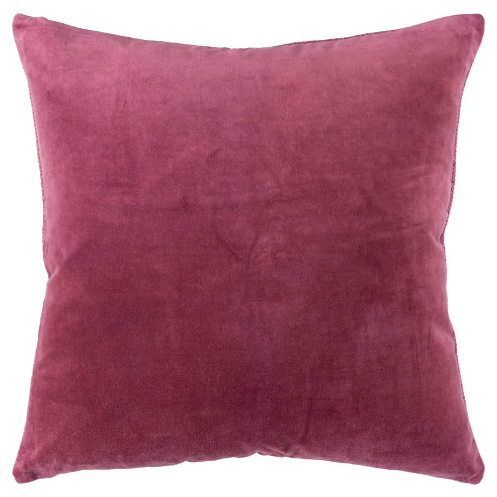 Photos - Pillow 22"x22" Oversize Poly Filled Solid Square Throw  Berry - Rizzy Home