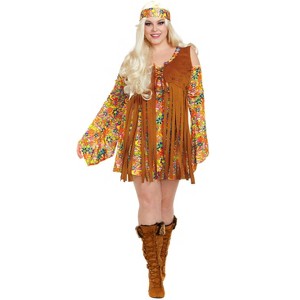 Dreamgirl Hippie Plus Size Women's Costume - 1 of 2