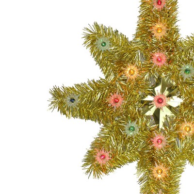 Northlight 21" Lighted Gold Star of Bethlehem Christmas Tree Topper - Multi-Color Lights