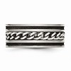 Black Bow Jewelry Stainless Steel And Black-plated 10mm Chain Comfort Fit Band - 3 of 4