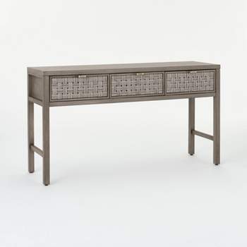 Palmdale Knockdown Woven Drawer Console Gray - Threshold™ designed with Studio McGee