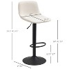Cream White Swivel Bar Stool Set of 4 Adjustable Upholstered Bar Stool - 2 of 4
