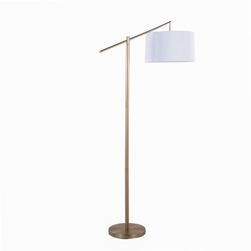 LumiSource Casper 69&#34; Contemporary Metal Floor Lamp in Gold Metal with Off-White Linen Shade from Grandview Gallery, 4 of 11