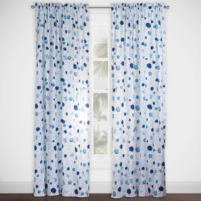 Turtle Time Rod Pocket Curtain Panel Blue - Highlights