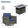 Buenhomino 5pcs Wicker Patio seating Furniture Fire Pit Set with Swivel Chairs for Garden Porch Backyard - 4 of 4