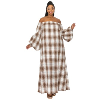 L I V D Women's Zoe Flannel Maxi Dress
