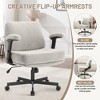 Dsvimoy Task and Office Chair Wide Seat Criss Cross Chair with Flip Arms for Apartment and Office, Khaki, 27"*22.9"*13" - 2 of 4