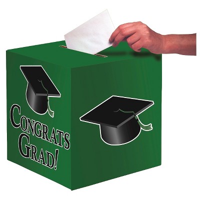 Green Congrats Grad! Party Card Box