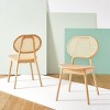 Kristianna Rattan Back Dining Chair (Set of 2) - SFV4127 - Natural - Safavieh Couture - 4 of 4
