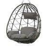 SEVOBAL Patio Swings Premium Egg Chair with Stand and All-Weather Wicker Hanging Seat for Indoor and Outdoor Use, Gray, 45.28"*24.13"*8.45" - 2 of 4
