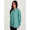 RBX Active Women's Sweatshirt, Elevated Athleisure Relaxed Fit Transitional Weight Henley Pullover - 3 of 4