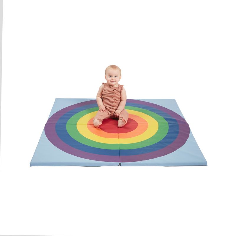 ECR4Kids SoftZone Quad Fold-N-Go Activity Mat, Colorful Toddler Tummy Time Foam Mat, 4 of 12
