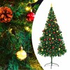 vidaXL Artificial Pre-lit Christmas Tree with Baubles Green 7 ft - 2 of 4