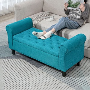 CAVINAS Storage Bench Storage Ottoman with Rolled Arms Button Tufted Ottoman Bench for Bedroom, Entryway - 1 of 4
