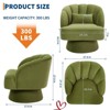 Swivel Barrel Accent Chair, 360° Teddy Fabric Upholstered Armchair with Striped Backrest & Plush Padding, Comfy Round Lounge Chair - 2 of 4