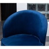 Velvet Contemporary Swivel Accent Chair with Rounded Design and Gold Base - 3 of 4